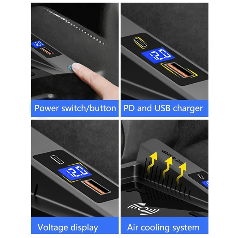 Car Phone Wireless Charger For Nissan X-Trail Rogue 2021-2023 Qashqai 2019-2023, 15W Fast Charging Panel Adapter