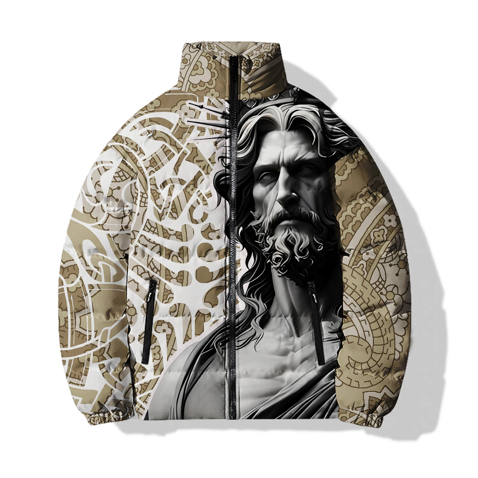 Goddess Men\'s Clothing 2024 3D Printing Male Coat Cool Men\'s Winter Coats Man Christ Comfortable Sculpture Warmth Jesus Durable