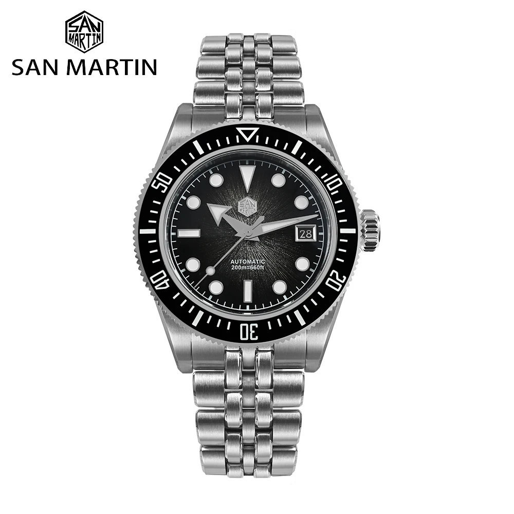 

San Martin 40mm Men Diver Watches Original Design High-end Luxury Man Watch Miyota 9015 Automatic Mechanical Waterproof 20Bar