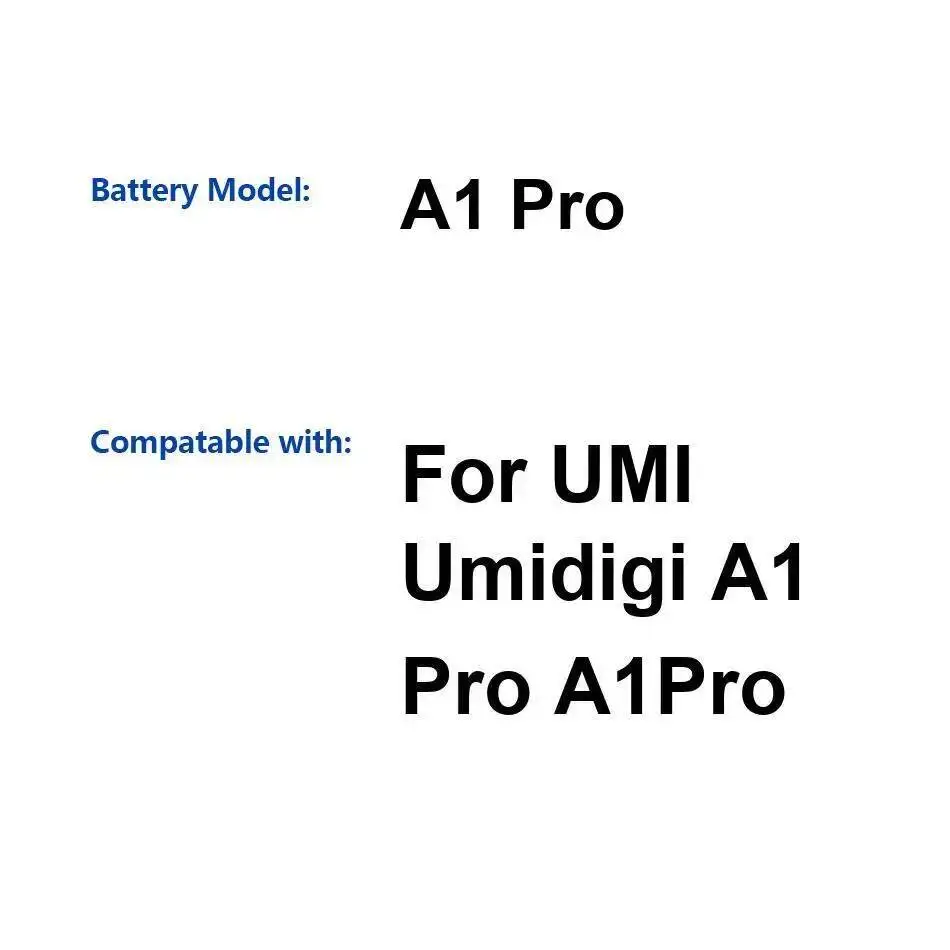 

Надежный блок питания для аккумулятора мобильного телефона 3150 мАч для Umidigi Umi A1 Pro