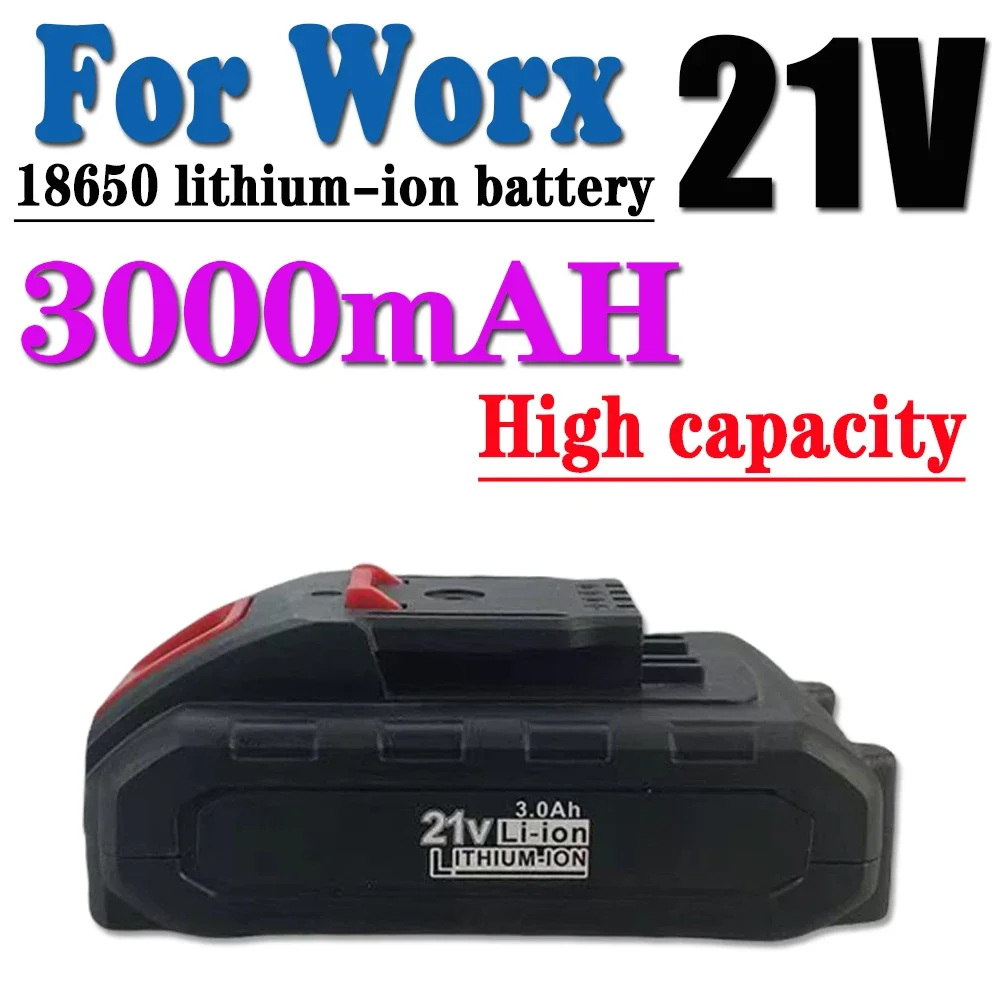 

21V 3000mah/3.0ah Cordless Rechargeable For Worx Battery Power Battery,Replace Impact Drill Battery Spare Battery for Power Tool