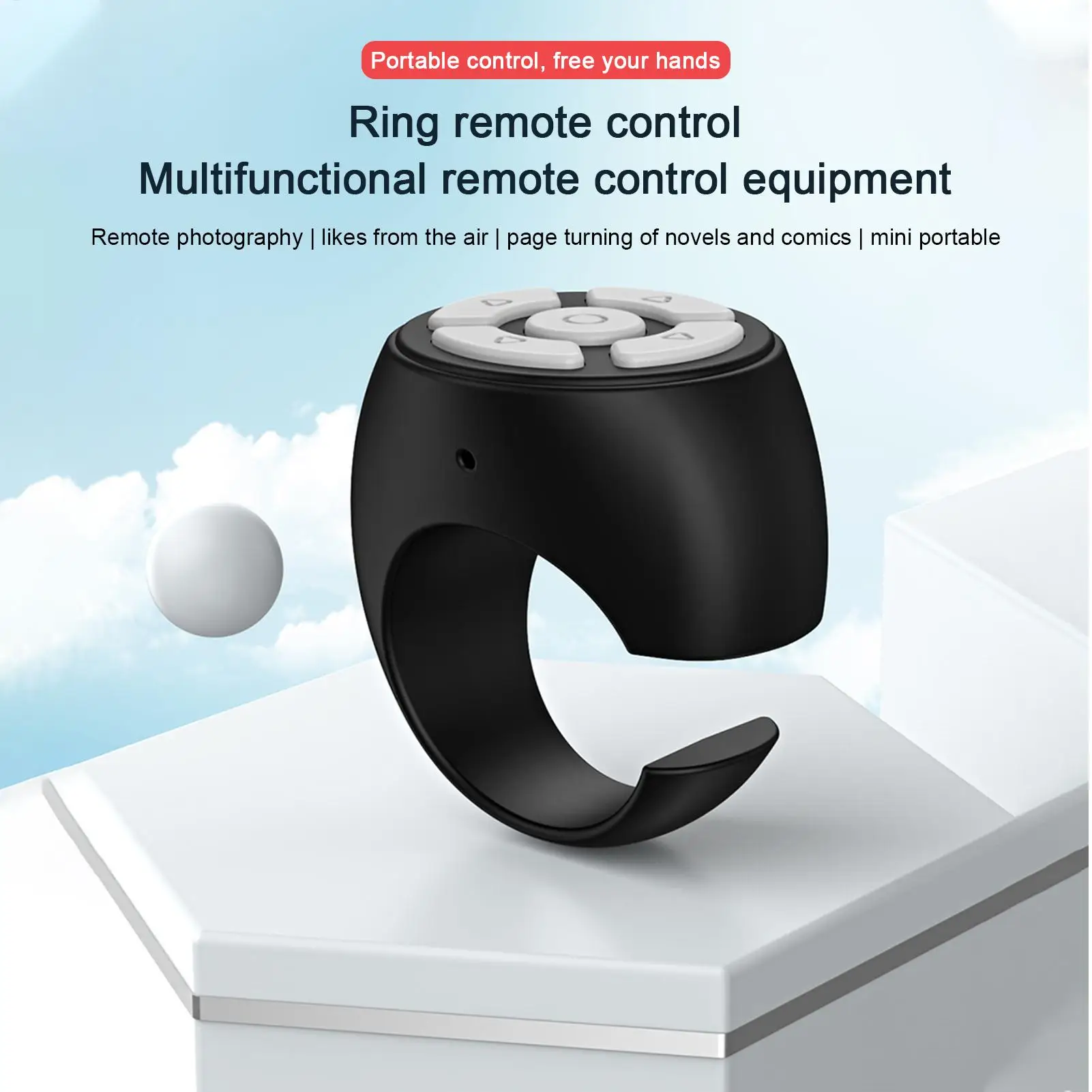1pc Blutooth Remote Control Scrolling Finger Tiktoks Remote Mobile Phone Video Remote Control Selfie Stick Camera Controller