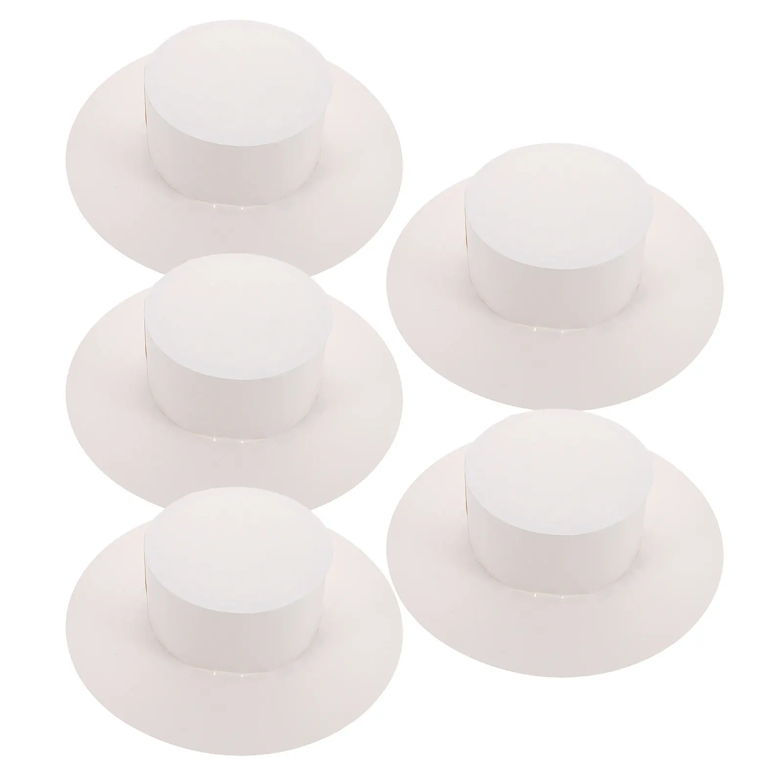5 Piezas de Sombreros de Papel en Blanco para Niños, para Manualidades, Pintura Artística, Fiestas, Diversión Familiar, Herramienta de Aprendizaje de la Conciencia Espacial