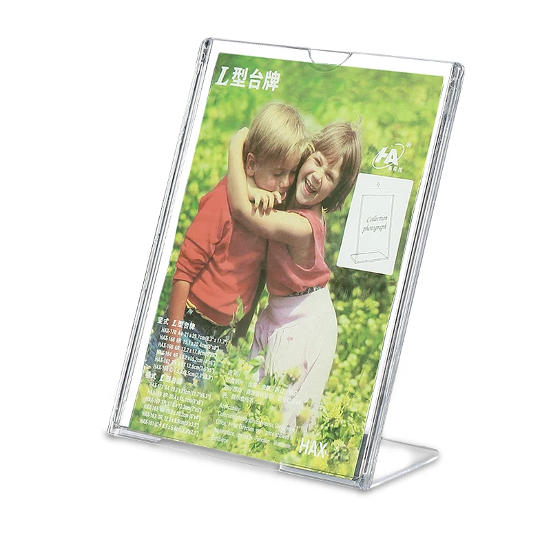 A4 Acrylic Display Rack L-Shaped Table Card Menu Price List Table Desktop Advertising Sand A5 Table Card Water Card Transparent