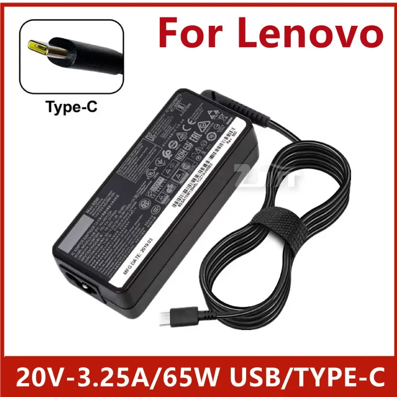 

65W USB/Type-C Laptop Power Adapter Compatible E480 E490 X280 X380 L390 L480 T480 T490 T580s Charger Supply