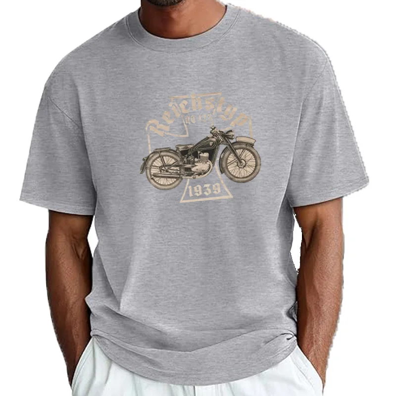 Camiseta Retro alemana de motocicleta Reichstyp RT 125 Cult Zschopau, camiseta 100% de algodón con cuello redondo, camis