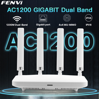 FENVI AC1200 WiFi Router Dual Band 2.4G/5.8GHz Gigabit Lan Wireless Router MIMO-OFDMA WPA3 4 Antennas Strong Signal Smart Router