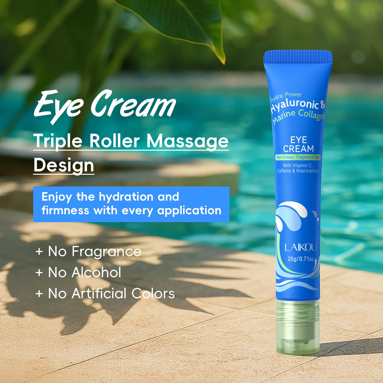 

Крем для глаз LAIKOU с гиалуроновой кислотой и коллагеном, против старения, против морщин, увлажняющий, для ухода за кожей вокруг глаз, от темных кругов и отеков, 2 шт.