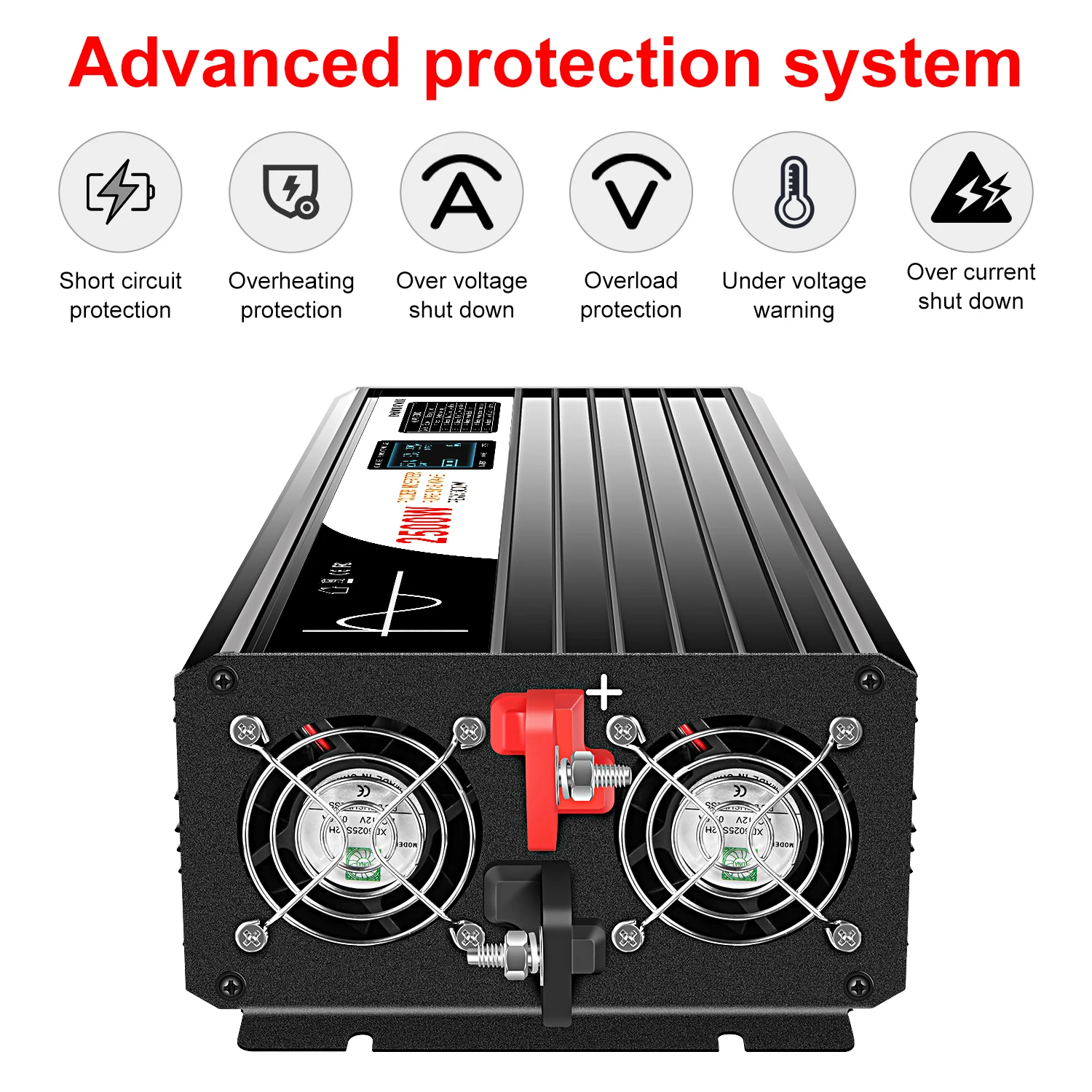 New 2500W pure sine wave solar power inverter DC 12V 24V 48V  to AC 110V 220V Bluetooth Control