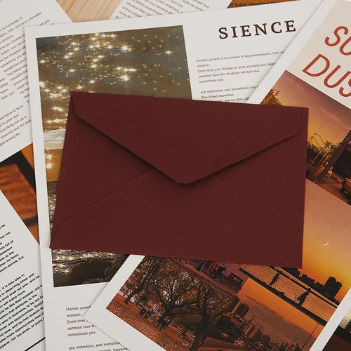 Imagen 2 del producto Juego de sobres con textura de lino, papel de lino occidental Retro para letras/invitados, juego de papelería Retro, 10 Uds.