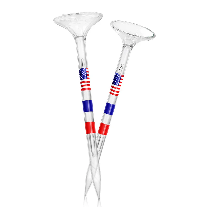 

50 Pcs Golf Tees Reduce Friction and Side Spin Transparent Plastic Golf Tees Anti-slip Big Cup Printed Flags Golf Training Aids