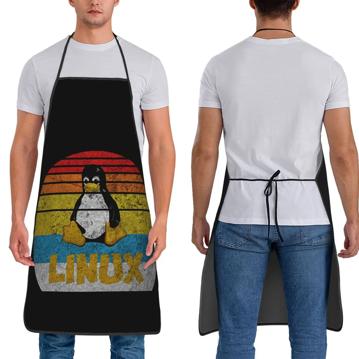Original Linux Squad Unix Geek Aprons Chef Baking Tablier Waterproof Bib Kitchen Cleaning Pinafore for Women Men Gardening