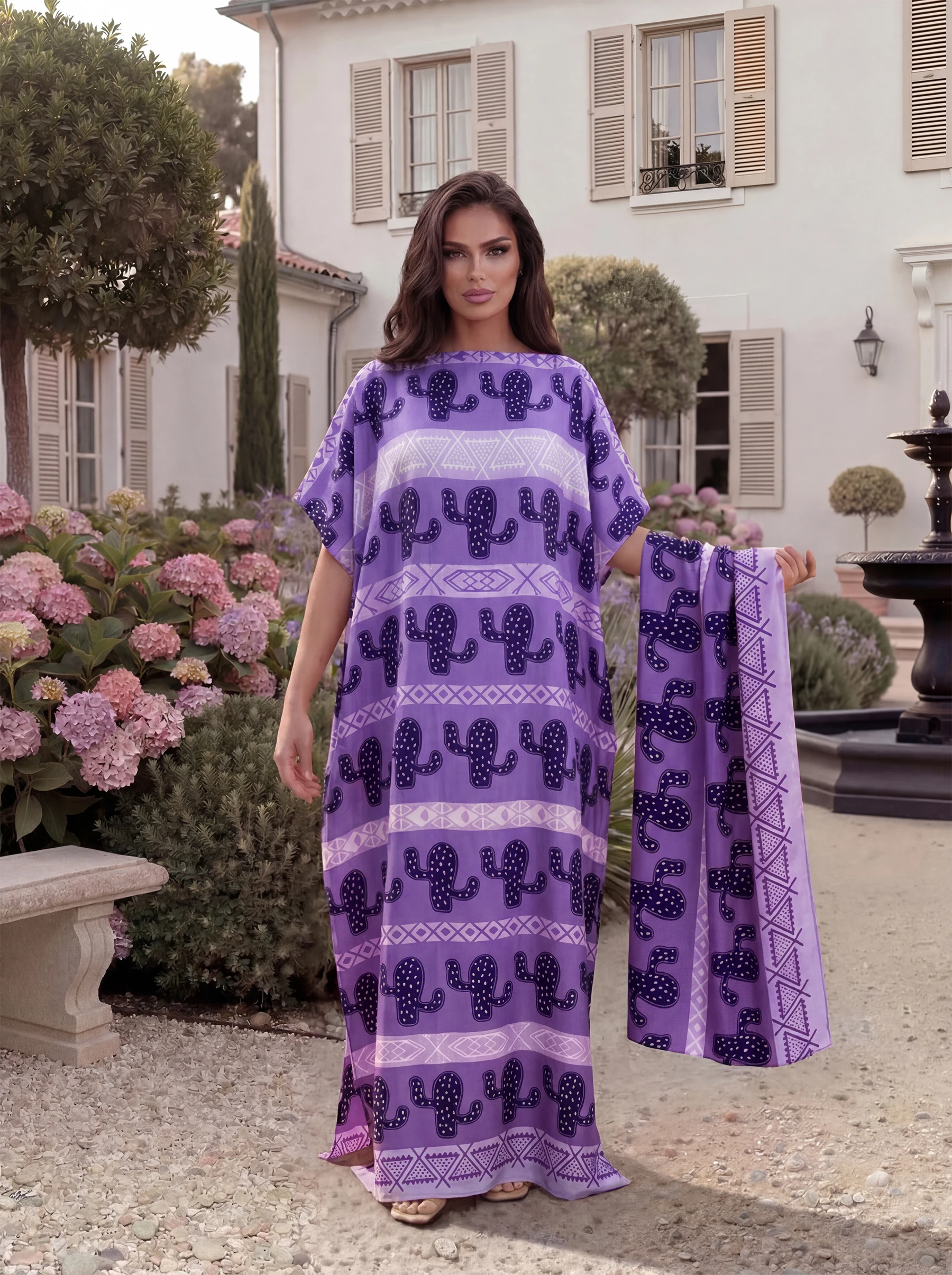 Abaya à imprimé géométrique ca - Ethnic Gown avis et prix