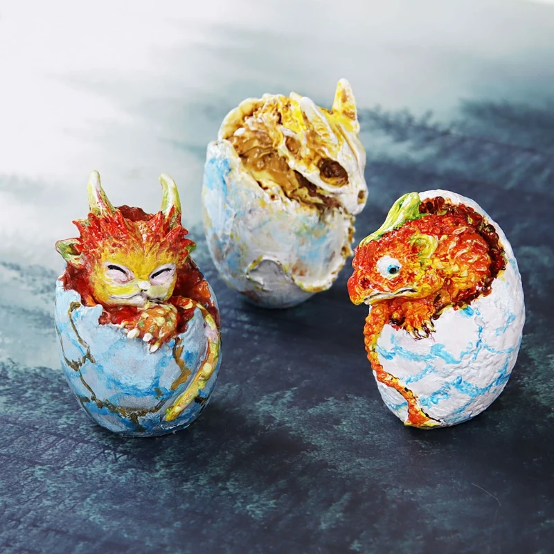 

Y1UB Handmade Jewelry Pendants Casting Mold DIY Crafts Casting Mold Dragon Animal Egg Resin Mold Keychain Crystal Epoxy Mould