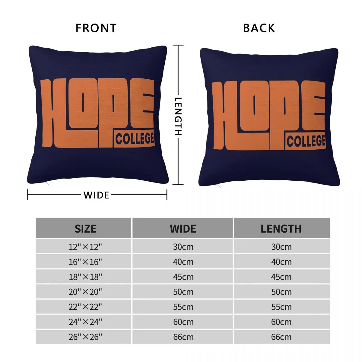 Hope College Name Pillowcase Polyester Linen Velvet Creative Zip Decor Car Cushion Cover