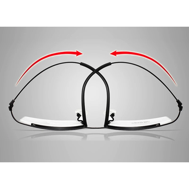 HDCRAFTER Titanium Metal Glasses Frame for Men Half Rim Rimless Eyeglasses Cool Optical Eyewear Prescription Spectacles Frame