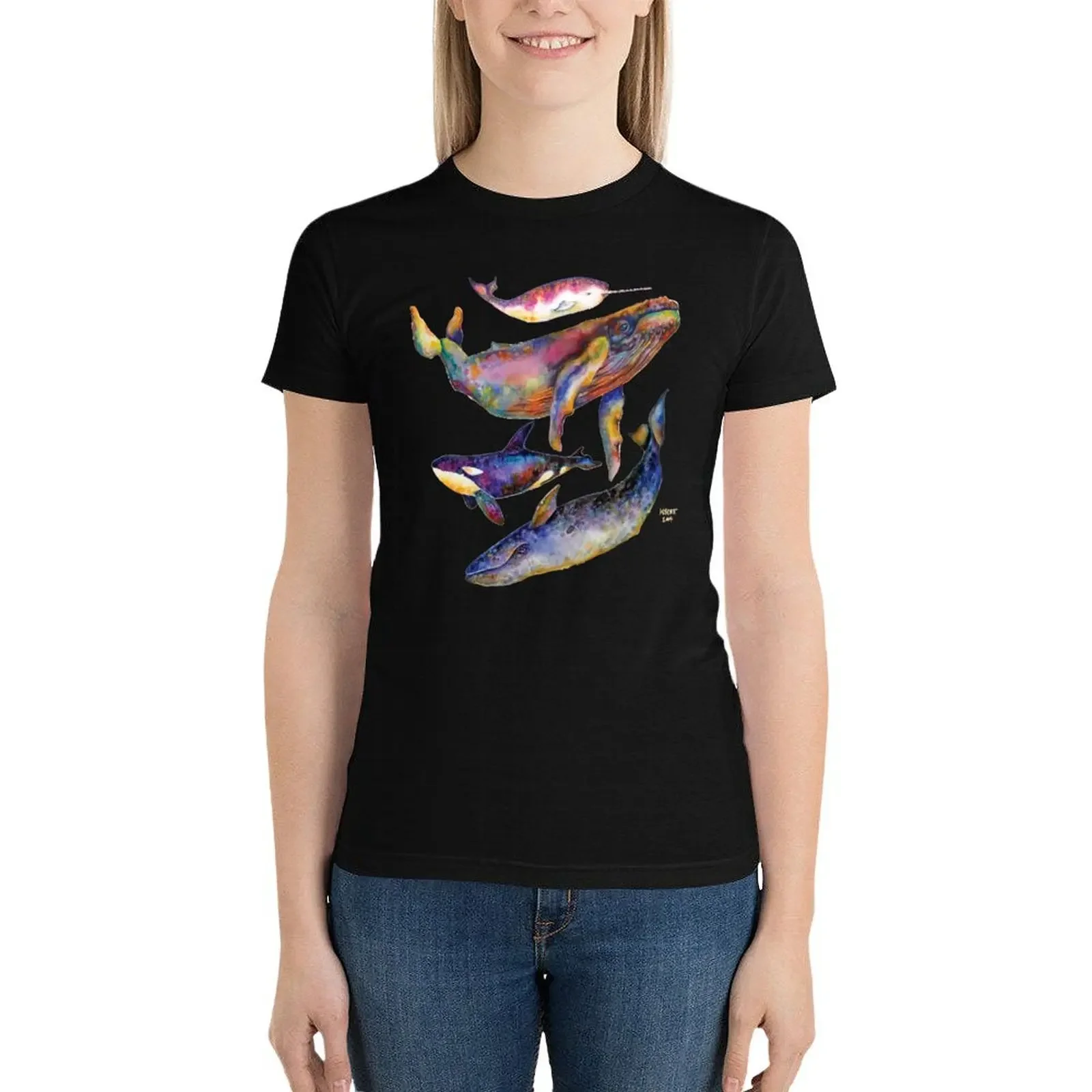 Four Whales Pyramid T-Shirt summer top summer tops graphics tshirts woman