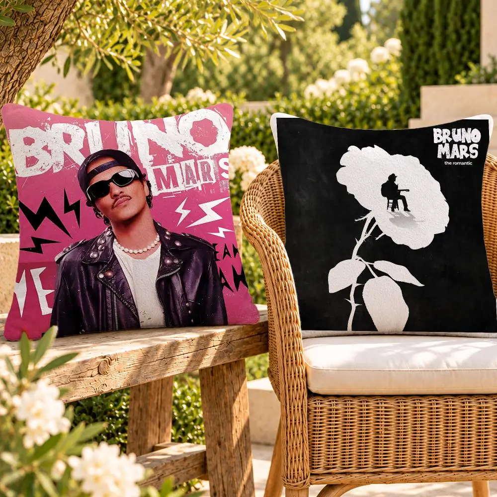 Singer Funk Pop Bruno Mars Cushion Cover Soft Plush Throw Pillow Cover Washable Sofa Bed Patio Chair Home Decor
