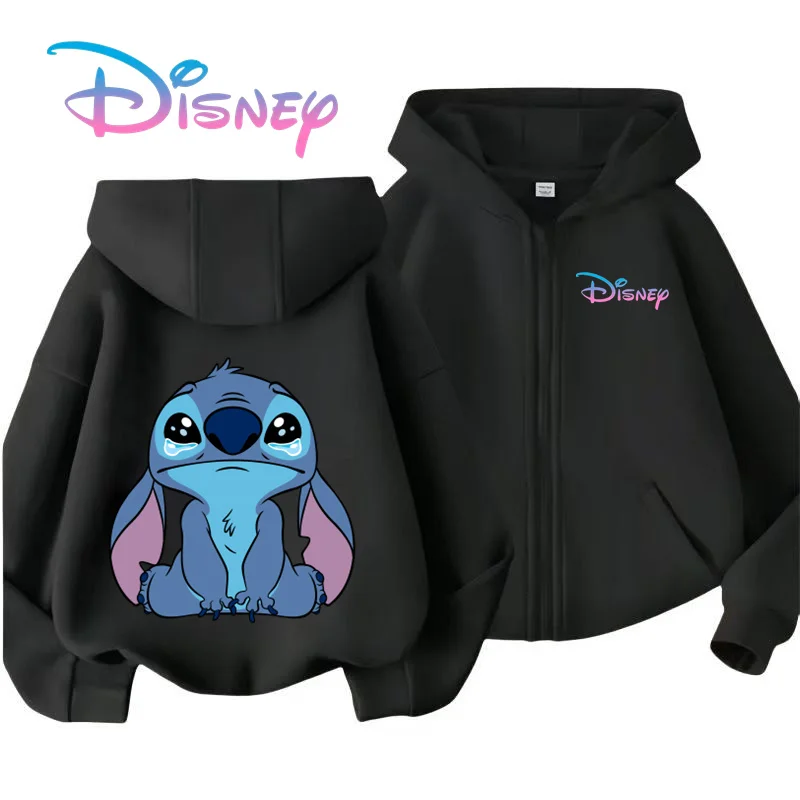 ديزني غرزة Kawaii مطبوعة ملابس الأطفال 3 14 سنة الفتيان والفتيات ملابس الشارع عارضة الرياضة الدافئة لينة هوديي #6