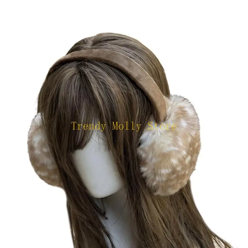 N5KB リバーシブルぬいぐるみネックスカーフスタイリッシュなイヤーマフ付け襟軽量暖かいクリスマスパーティー用