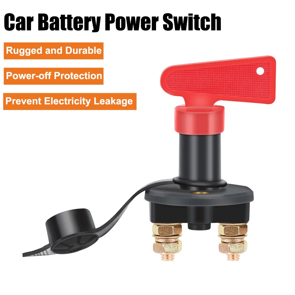 Power Isolator 1 Removable Keys Car Battery Disconnect Switch Cut Off Kill Switch For Truck Boat Marine ATV Car Accessories