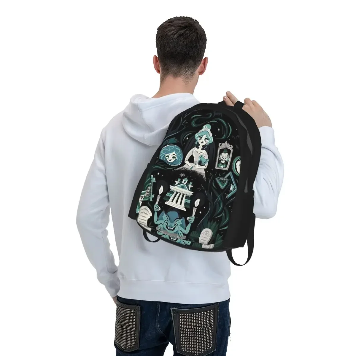 Haunted Mansion Stretching Backpack Student BookBag Kids School Bag Computer Shoulder Bags for Men Women