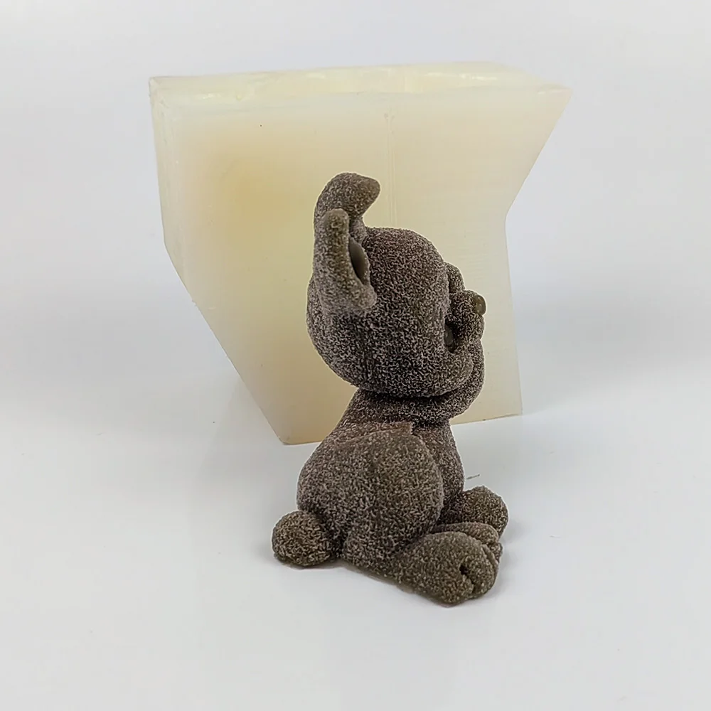 Cute Rabbit Fondant Cake Silicone Mold For Concrete Cement Candle Aromatherapy Plaster Mold Fondant Cake Candle Mold Tools