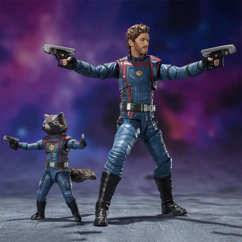 Bandai Shfiguarts Marvel Guardians Of The Galaxy 3 Star-lord Rocket Raccoon Action Collectible Figure Anime Model Toys Gift