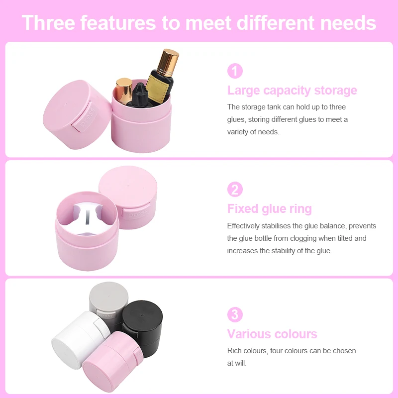 Eyelash Glue Storage Tank Holder Container Adhesive Stand Sealed Jar Cosmetic Accessorie Grafting False Lashes Beauty Tools