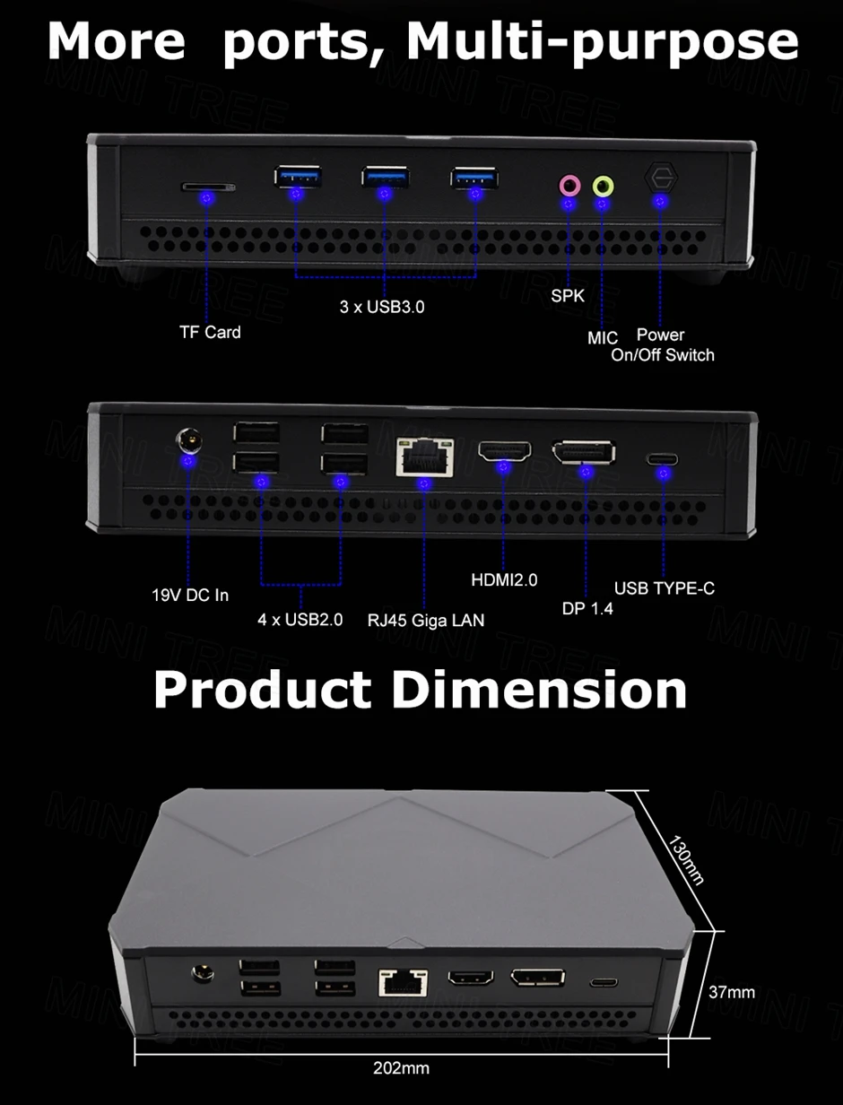 PC NUC de 11. a generación i7 1165G7 1135G7 Mini PC para juegos Windows11 ordenador de escritorio Linux DDR4 NVMe SSD DP HDMI tipo C 4K pantalla WiFi