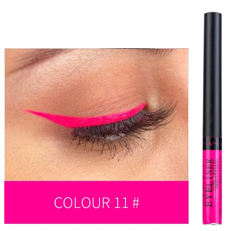 Colorful Neon Eyeliner Pen Matte Lasting Waterproof White Blue Yellow Pink Liquid Eye Liner Quick Dry No Blooming Eyes Makeup