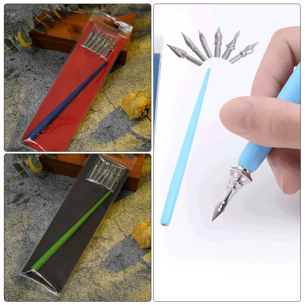

1 set 1 Premium Dip Pen Set Calligraphy Pens English Calligraphy Kit Starter Supplies Gift Set (Random Color)