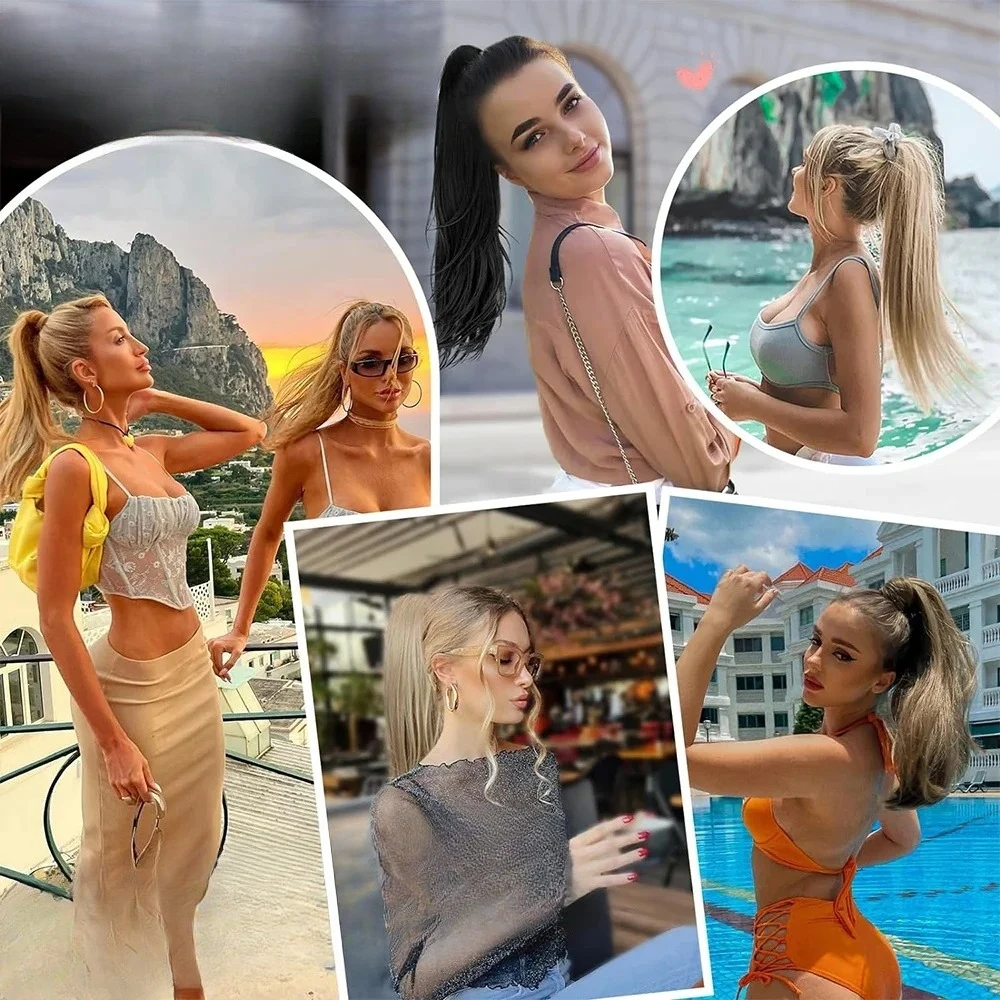 الاصطناعية مخلب كليب ذيل حصان 18 بوصة طويلة متموجة أسود براون مقاومة للحرارة نوع الطبقات ذيل الحصان الشعر التمديد 2026