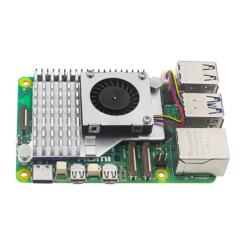 Raspberry Pi 5 Active Cooler Dissipatore di calore in alluminio Ventola regolabile con velocità PWM Nero Argento Blu Radiatore di raffreddamento per RPI 5 Pi5