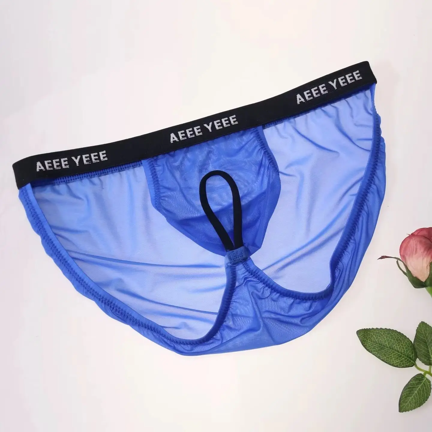 

Men's Quick Drying Low Waist Briefs Pants Solid Letter Tight Solid Pattern Nylon Milk Silk Boxers A760