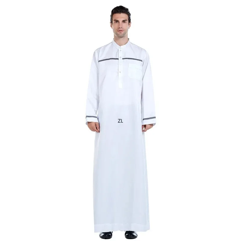 Eid hombres musulmanes Jubba Thobe Abaya vestido largo islámico 2025 Ramadán vestido largo Arabia Saudita musulmán ropa caftán Dubai árabe vestidos para hombres