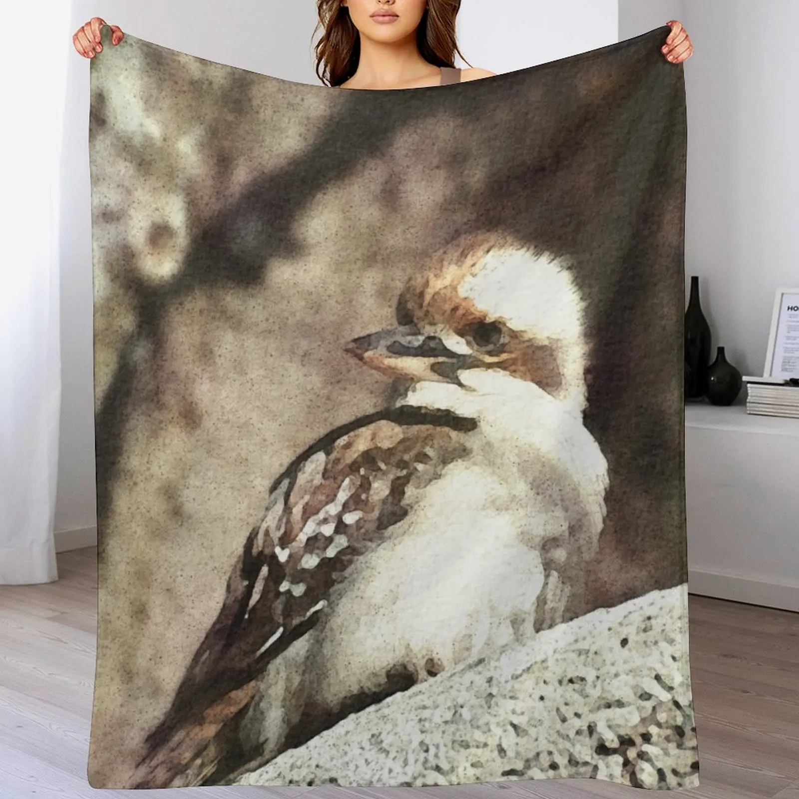 Australian Kookaburra Bird Throw Blanket