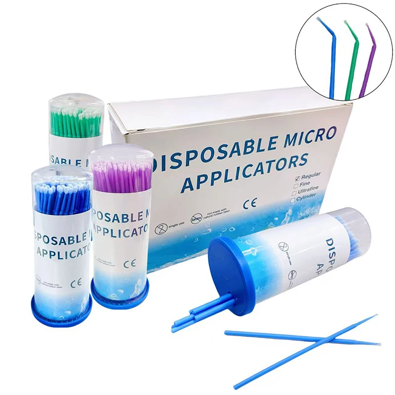 

100Pcs/Bottle Dental Micro Applicator Brushes Bendable Disposable Micro Brush Tips Dentistry Oral Teeth Whitening Extension Tool