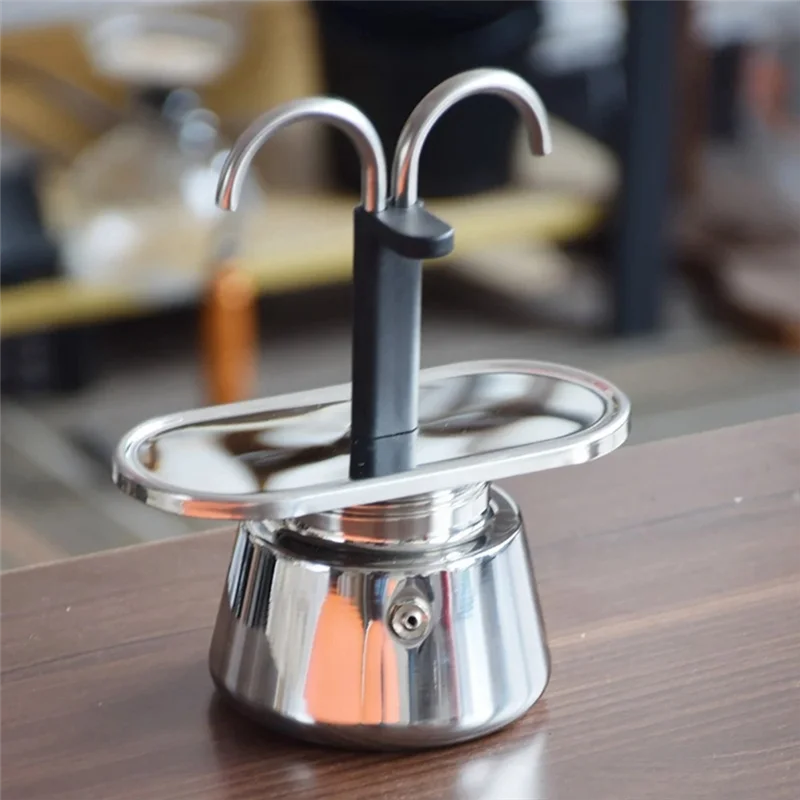 

ABPP-Moka Pot Double Head Stainless Steel Mocha Coffee Pot Italian DIY Conduit Coffee Maker Moka Coffee Maker Kitchen Tool