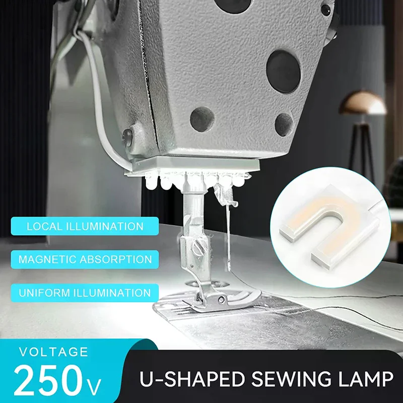 Sewing Machine Light U Shape Industrial Lighting Lamp Magnetic Working Light For Drill Presses Workbenches EU/US Plug