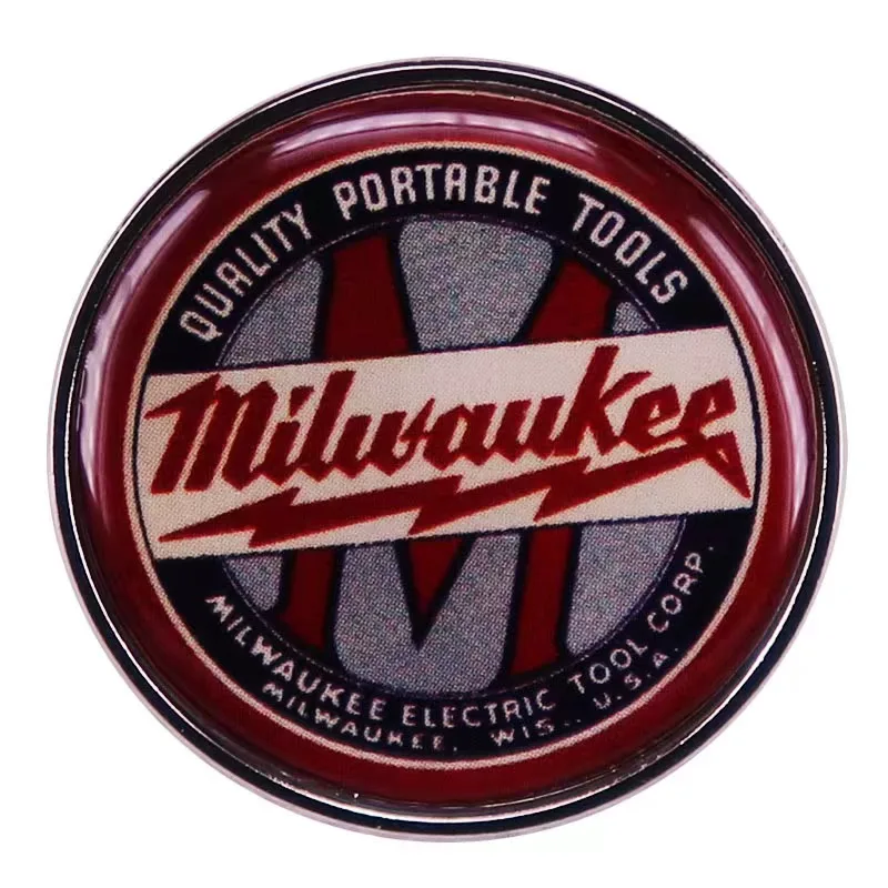 Milwaukee Tool Icon Brooch Cartoon Metal Badge Lapel Pin Clothing Bag Jewelry Accessories