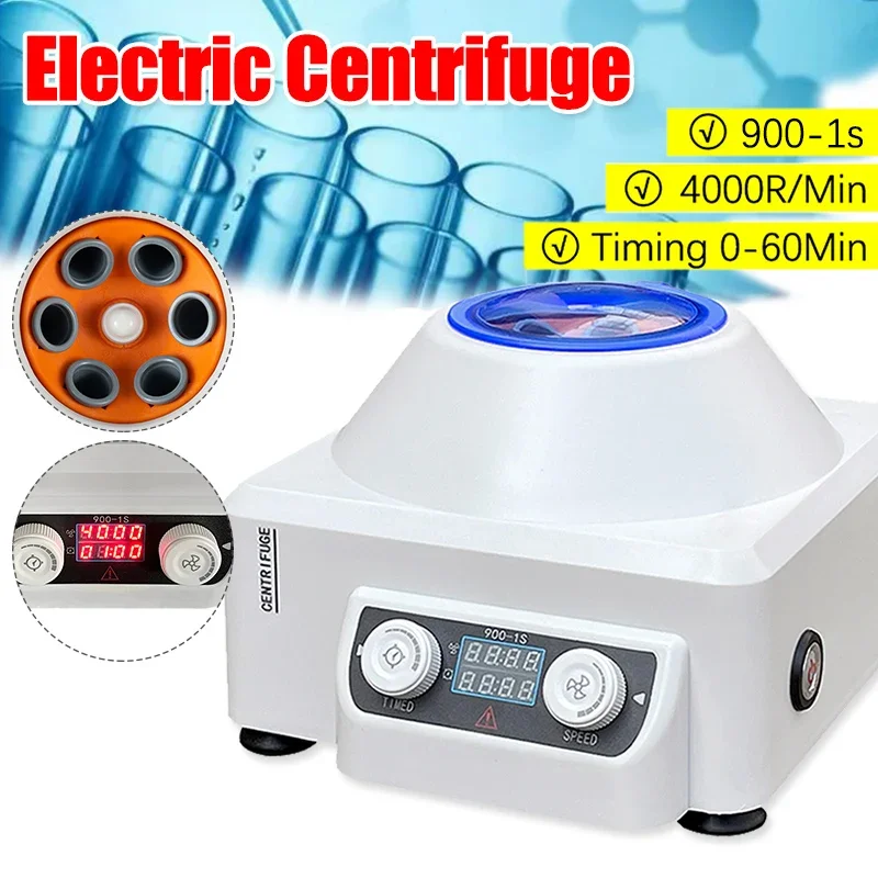 

Laboratory Low Speed Electric Centrifuge 900-1s 4000rpm 2086xg EU US Plasma Serum PRP PRF Separate Timing Centrifuge