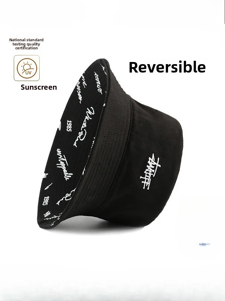

Double-sided bucket hat men's plus size, Hawaii, Korea, spring hat, casual Panama hat, hip-hop bucket hat women's hat