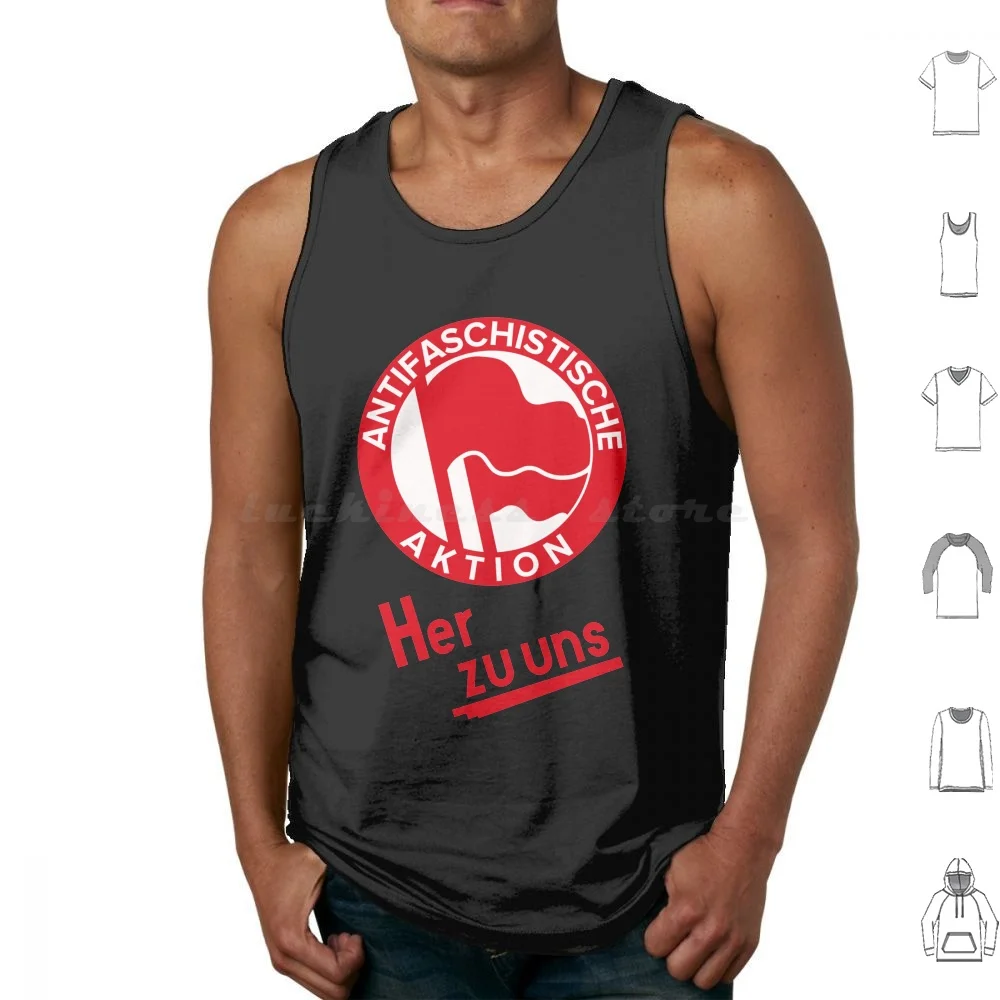 Antifaschistische Aktion ( 1930s ) Germany 2 Tank Tops Print Cotton Antifaschistische Aktion Anti Antifa Anti