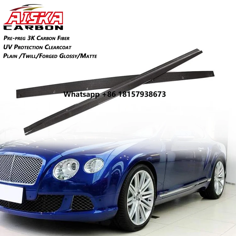 

AISKA Carbon Dry Car Carbon Fiber Rocker Panels Side Trim Spoiler Side Skirt for Bentley Continental Gt 2-Door 2012-2018