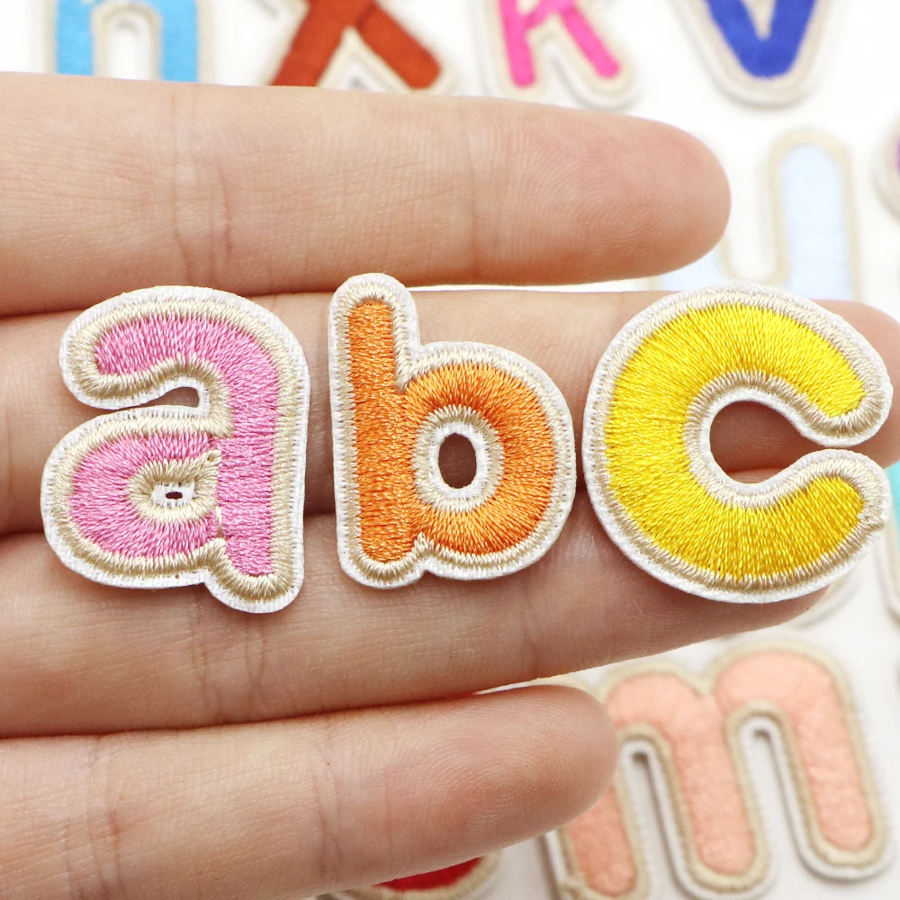 1PC lower Case letter  Alphabet Letter Patches Iron On Patch A-Z Patch Embroidered Patch Sew On Patches For Clothing Name