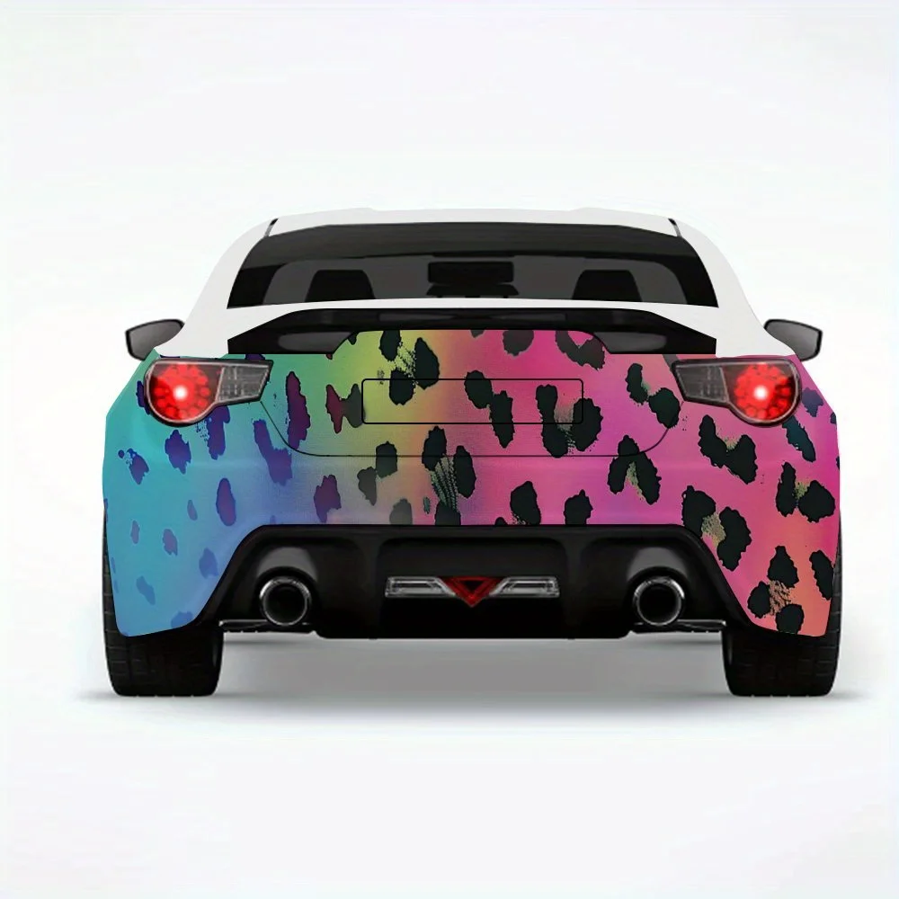 

Colorful Leopard Print Car Sticker,Vinyl Decal for Car Rear, Waterproof Self-Adhesive Vinyl Stickers for Vehicle Tail and Bumper
