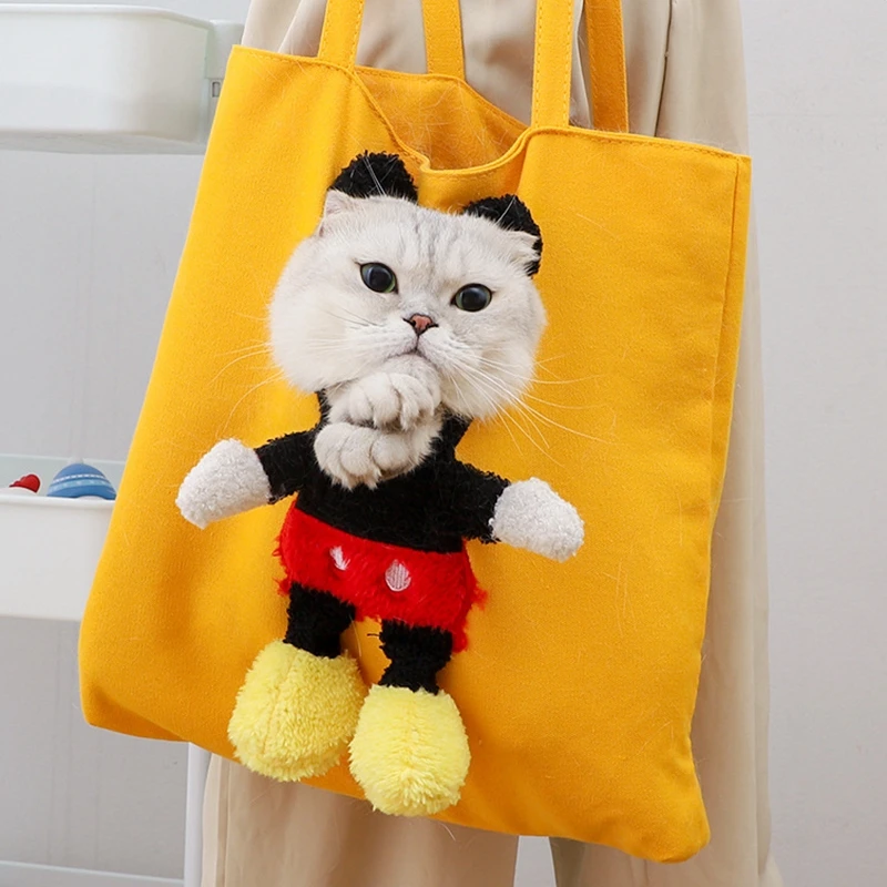 Pet Cat Carriers Bags Adjustable Zipper Transport Bag Open Head Dogs Outdoor Pet Shoulder Bags Puppy Carrier Canvas Tote Pouch