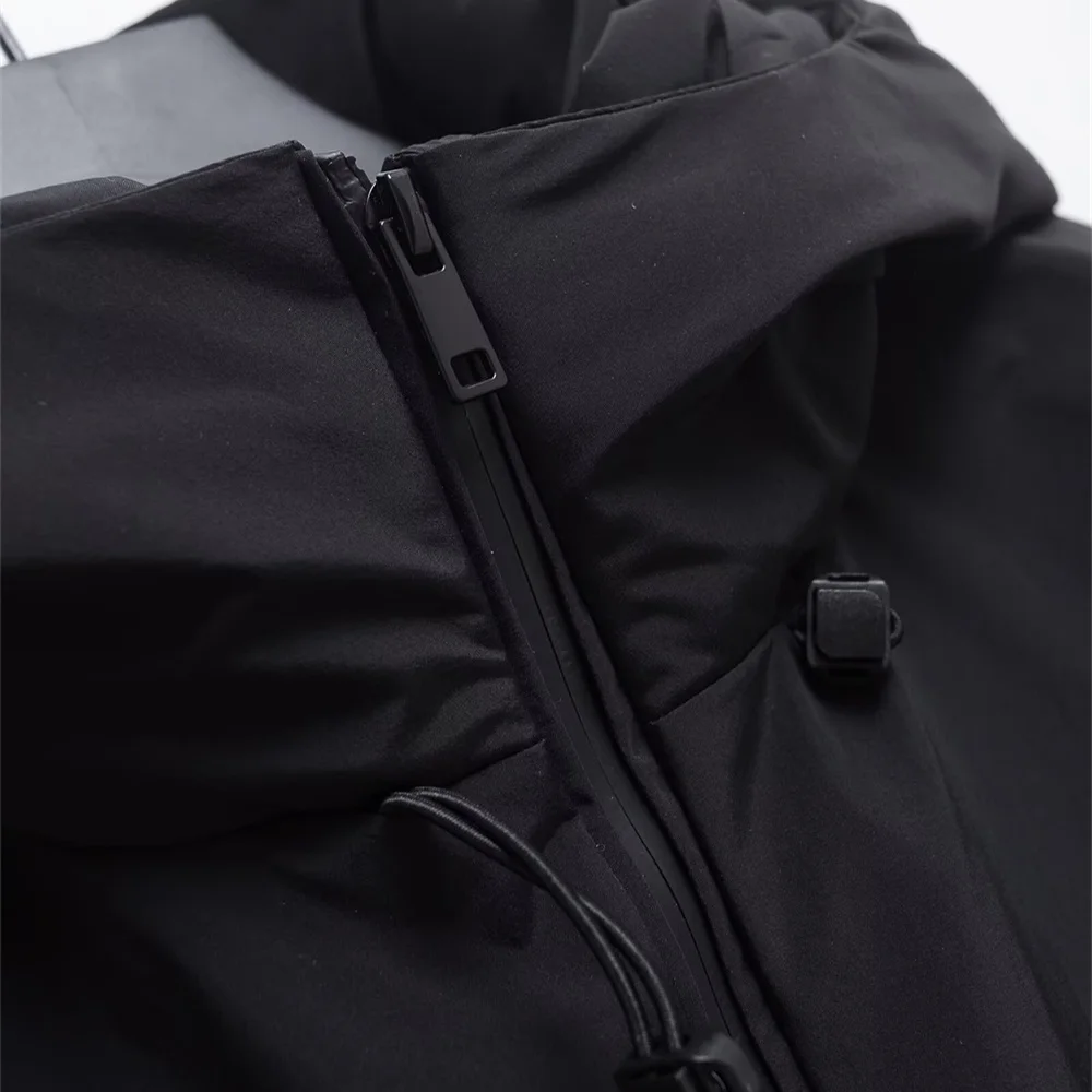 여성용 면 로브 지퍼 후드 솔리드 컬러 긴 소매 겨울 신상품 중간 길이 재킷 면 로브