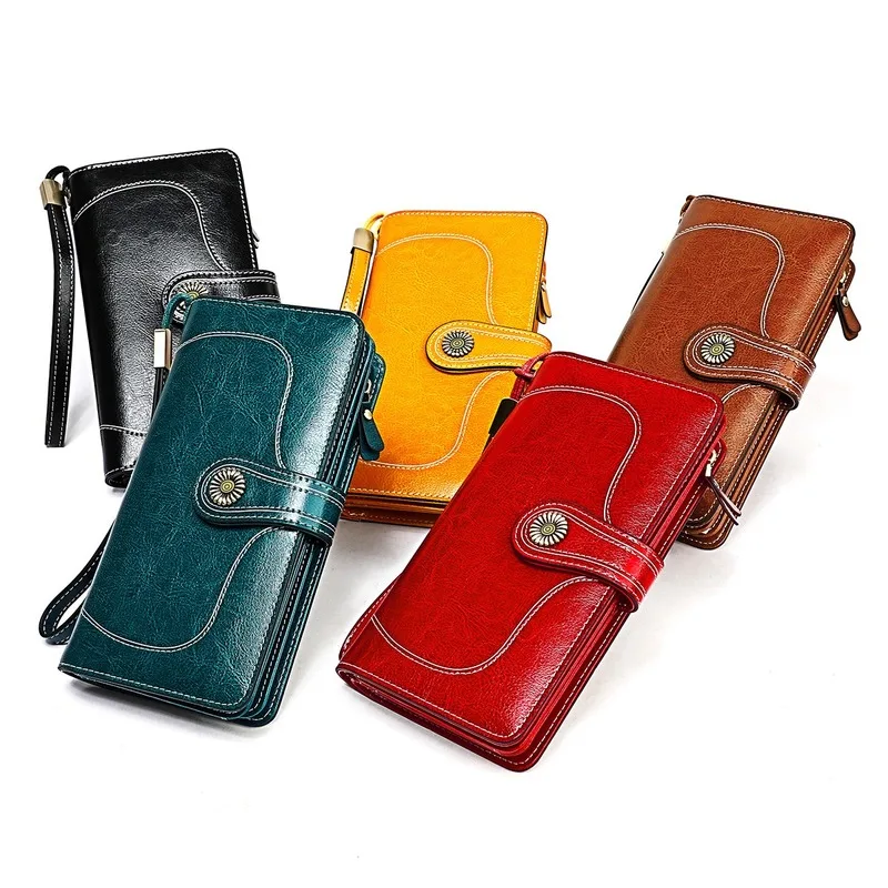 

Long Genuine Leather Women Wallet Small Ldies Purses Short Coin Purse For Girls Female Small Portomonee Lady Perse Card Holder